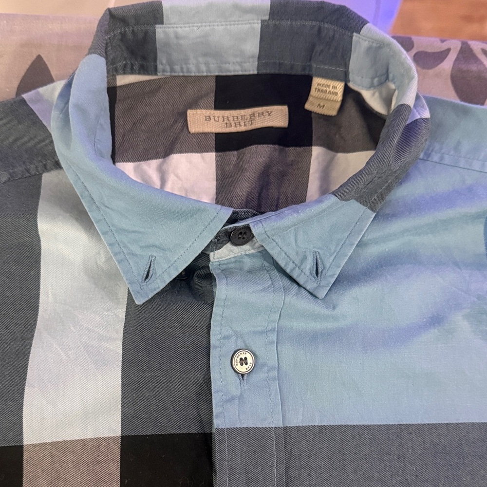 Burberry Multicolor Plaid Men's Shirt medium short sleeve